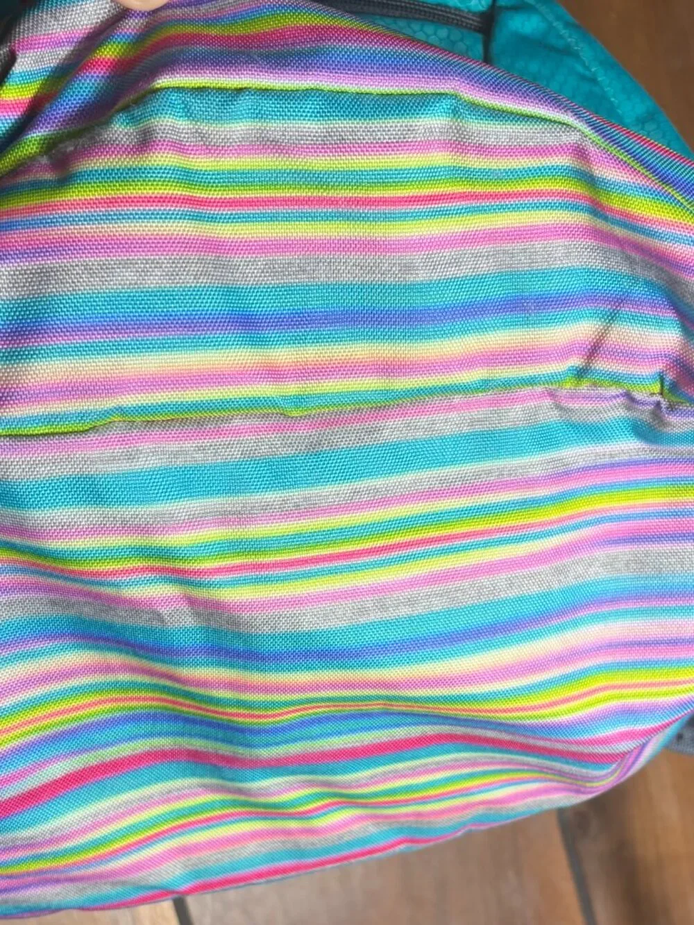 Adidas Stratton III Backpack Teal/Gray/Rainbow Bottom 4 Zipper Compartments EUC - Picture 2 of 10